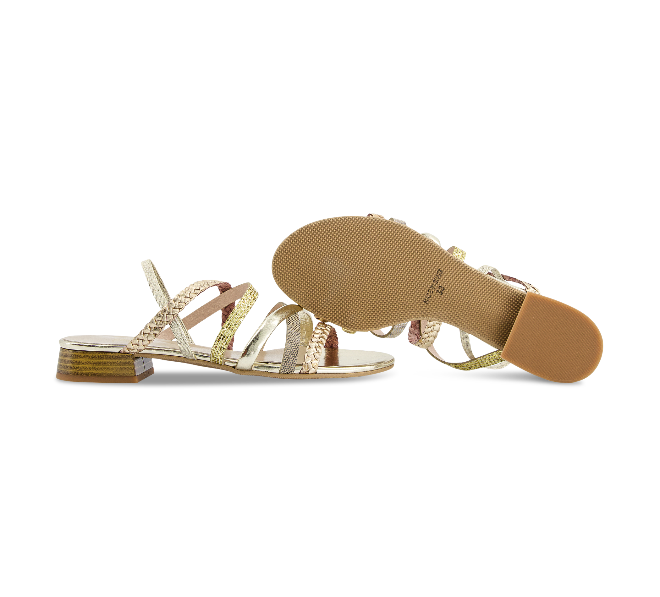 1874 by Walder Riemchensandalen gold
