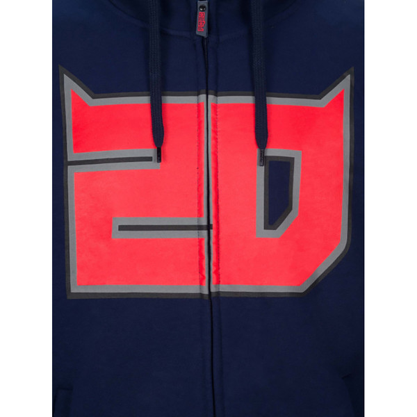 Fabio Quartararo - Sweat zippé à capuche 20 Bleu / Rouge