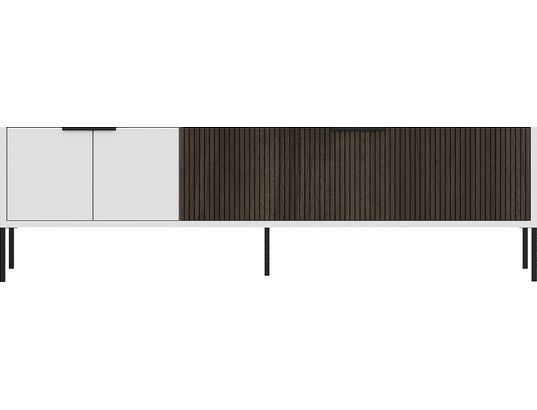 CONCEPT1 - Meuble TV Noah blanc noyer 150 x 30 x h45 cm