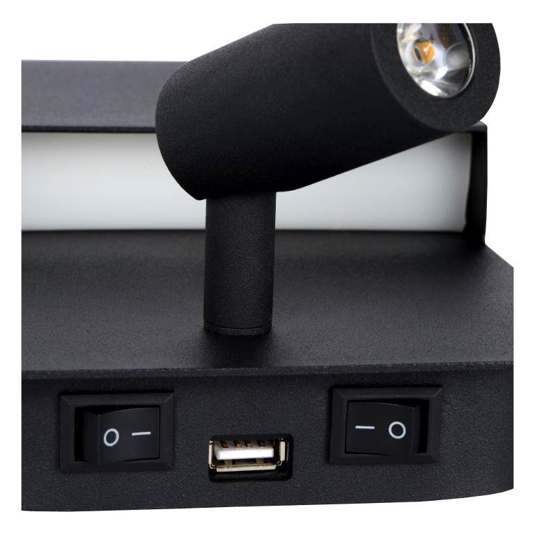 Lucide Boxer wandlamp LED zwart