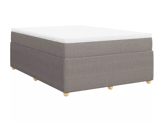 Sommier à lattes de lit avec matelas Taupe 160x200 cm Tissu