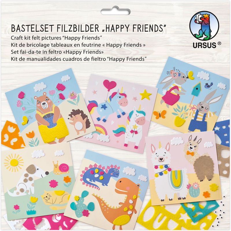Ursus Bastelset Filz, Happy Friends, assortiert