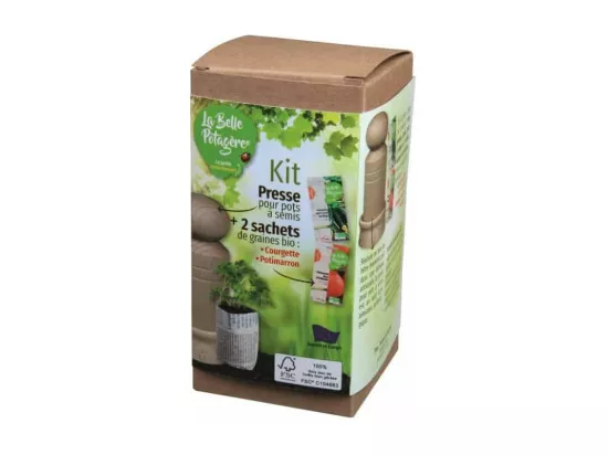 Kit presse pour pots à semis - FSC - Potimarron et courgette