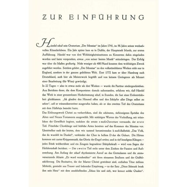 Edition Peters Händel Der Messias HWV56