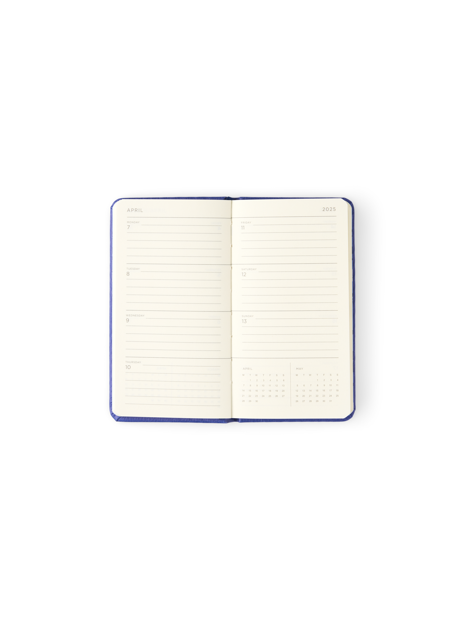Kalender 2025 | Papir/karton. 15 x 8 cm. | Electric Blue, Blue