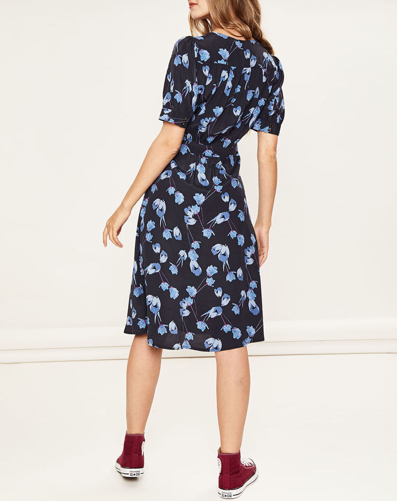 La Petite Etoile Robe Soyana à fleurs marine