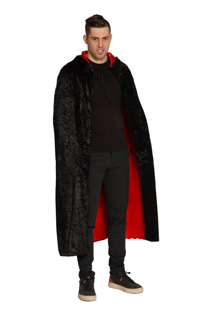 Halloween Cape Zwart Rood Deluxe