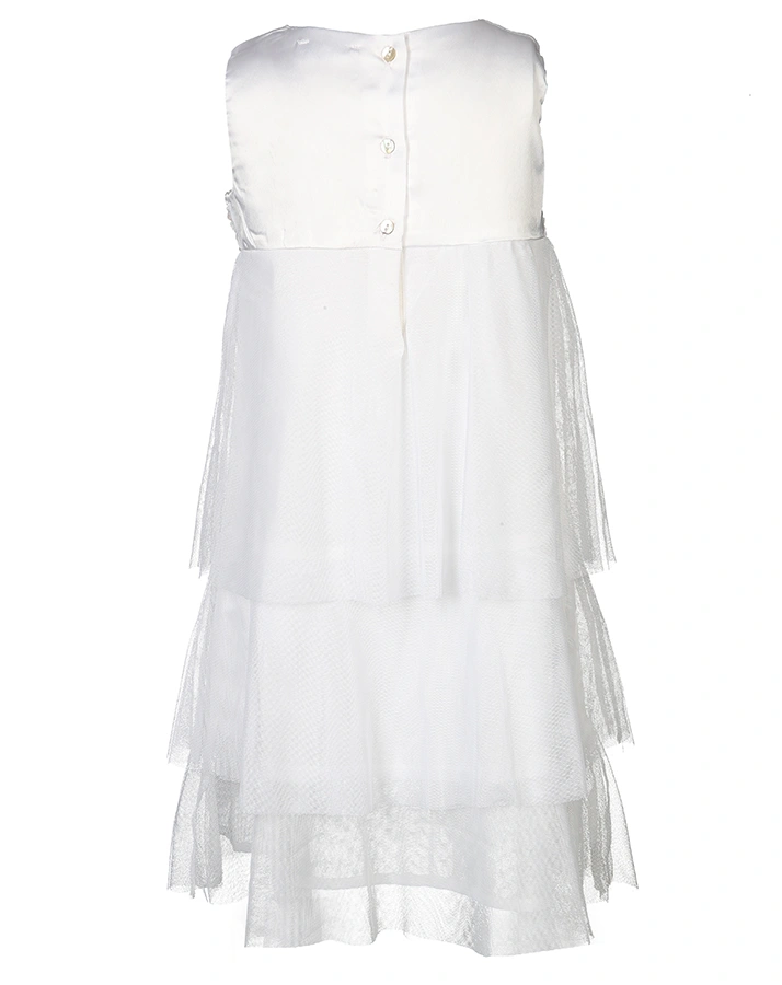 Volant-Kleid SHIMMERY SUMMER mit Pailletten in weiß