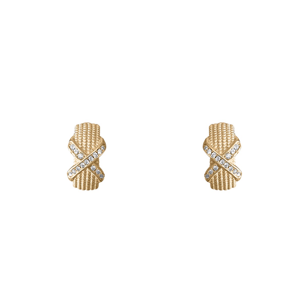 Boucles d'oreilles plaquées or avec oxydes de zirconium