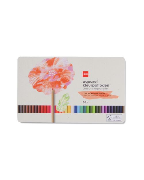 36 crayons de couleur aquarelle