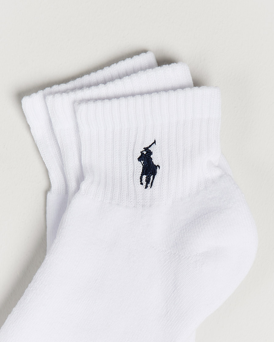 Polo Ralph Lauren 3-Pack Sport Quarter Socks White