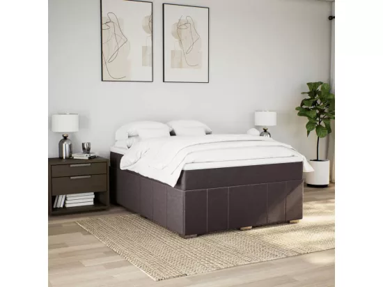 Sommier à lattes de lit avec matelas Marron foncé 160x200 cm