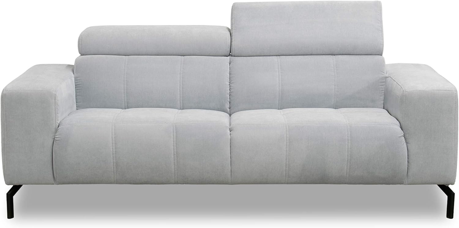 DOMO Collection Cunelli 2 Sitzer, Sofa mit Rückenfunktion, Garnitur mit Relaxfunktion, pastellblau, 208x104x79 cm