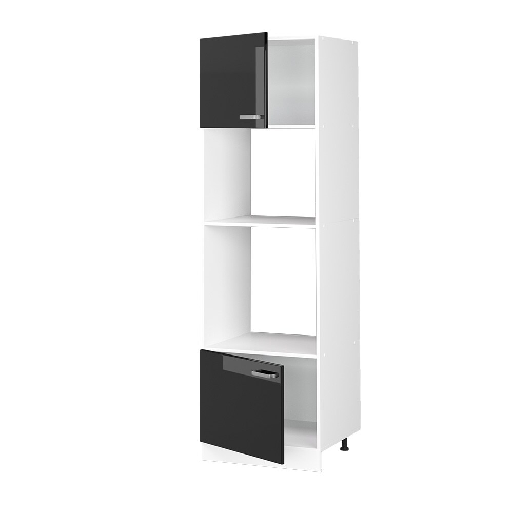 Vicco Mikrowellenschrank Küchenschrank R-Line Solid Weiß Schwarz 60 cm modern
