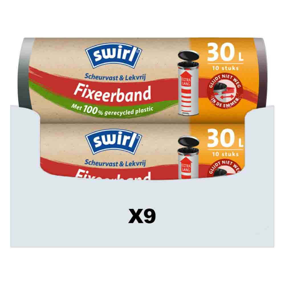 9x Swirl Pedaalemmerzakken XL met Fixeerband 30 liter10 stuks
