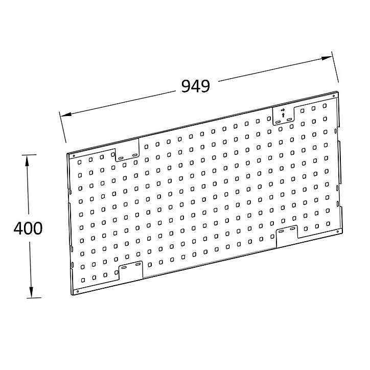 Panneau perforé d’accrochage à visser noir mat GoodHome Rand L. 94 cm