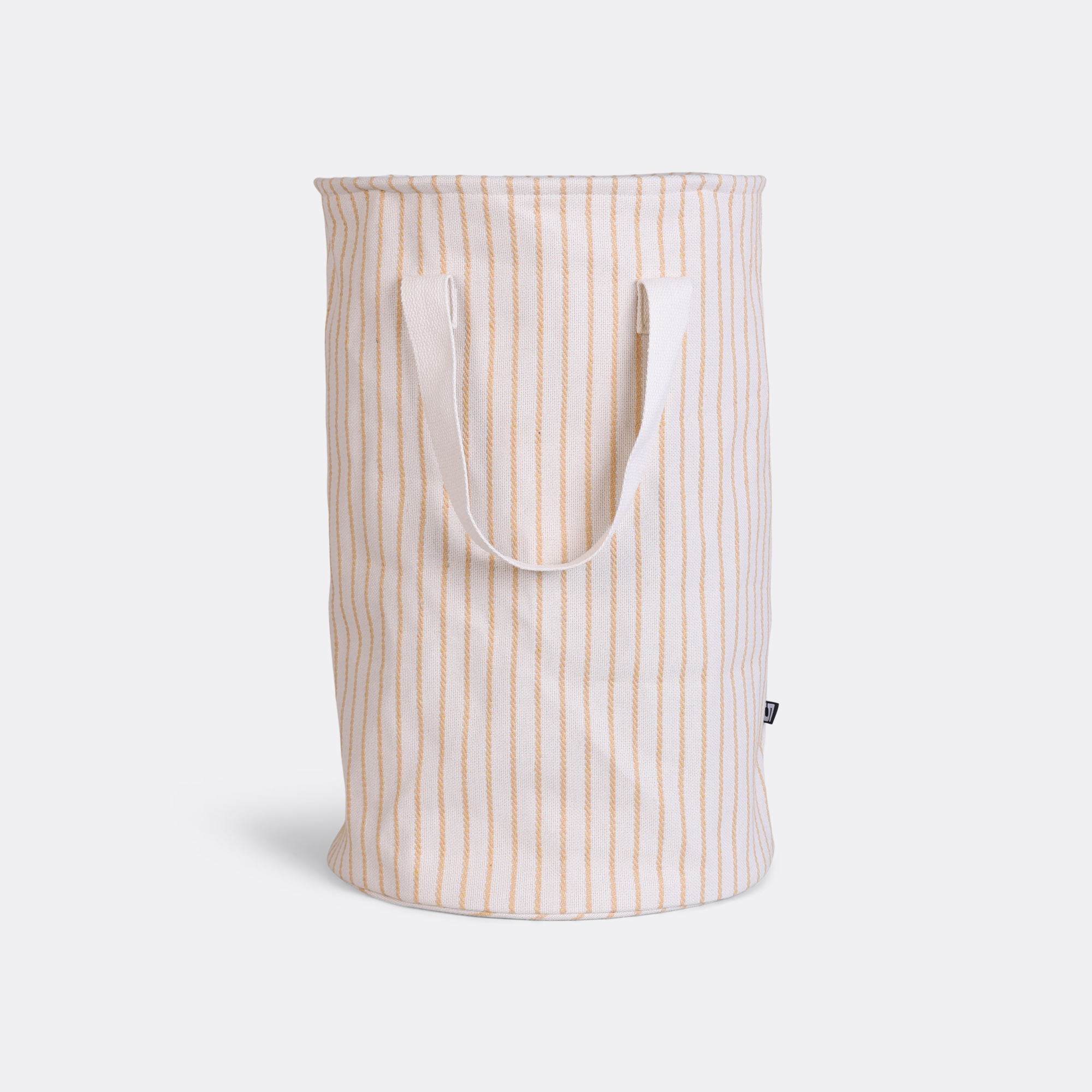 Wasmand Rond Stripe beige/naturel Ø38 cm