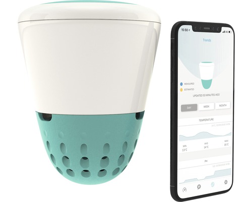 Ondilo ICO Smart Pool Partner zwembadsensor met pH-meter, zwembadthermometer en zwembad-app - compatibel met SMART HOME van hornbach