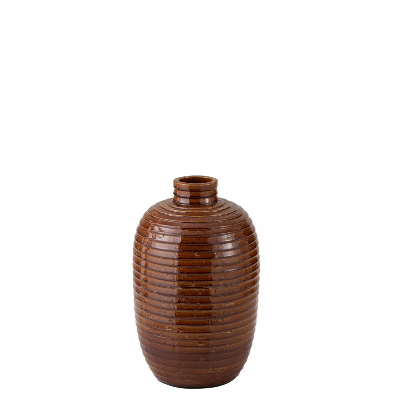 Vase ethnique en céramique marron 52x33x33 cm
