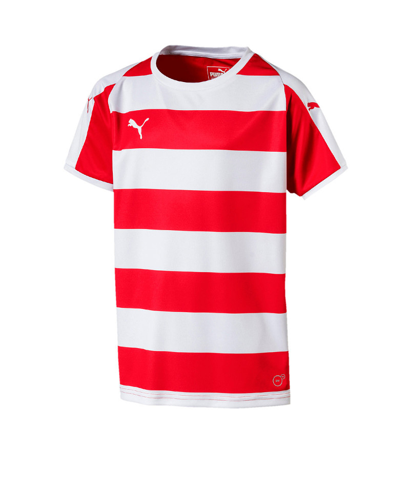 PUMA LIGA Hooped Trikot kurzarm Kids Rot Weiss F01