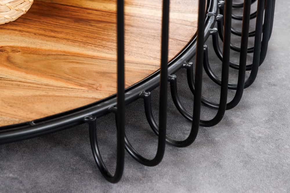 Industrial Couchtisch TRUE ELEMENTS 70cm natur Akazie Massivholz
