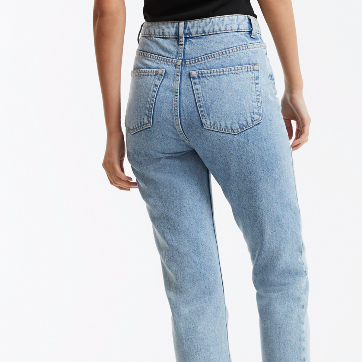 COLEÇÕES LA REDOUTE<br>Calça jeans regular, reta, cintura alta