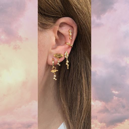 The Earring Shop Cascada Ørering, Gold