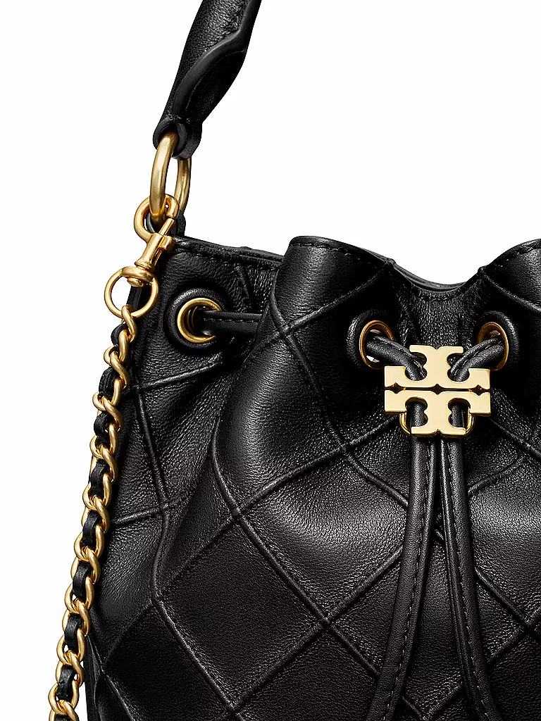 TORY BURCH Ledertasche -Bucket Bag FLEMING S schwarz