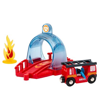 BRIO WoRød Tunnel m. Brandtog - 4 Dele - Smart Tech Sound 33976