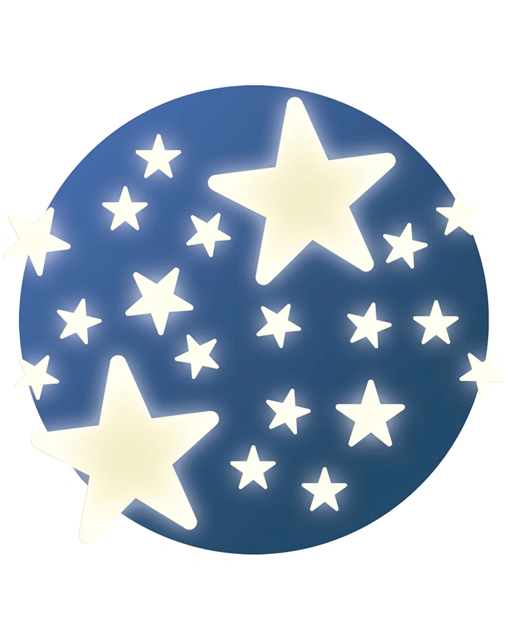 Leuchtende Wandsticker STARS 65-teilig in weiß