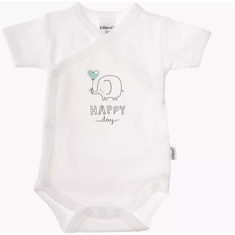 Liliput Kurzarm-Wickelbody 2er-Pack Happy Day weiß