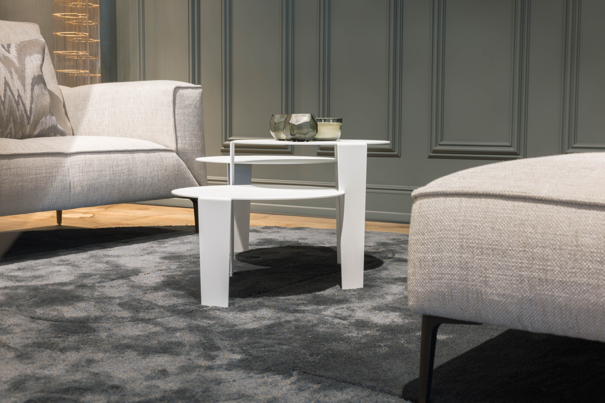 Salontafel Cascado Ø50 wit - set van 3