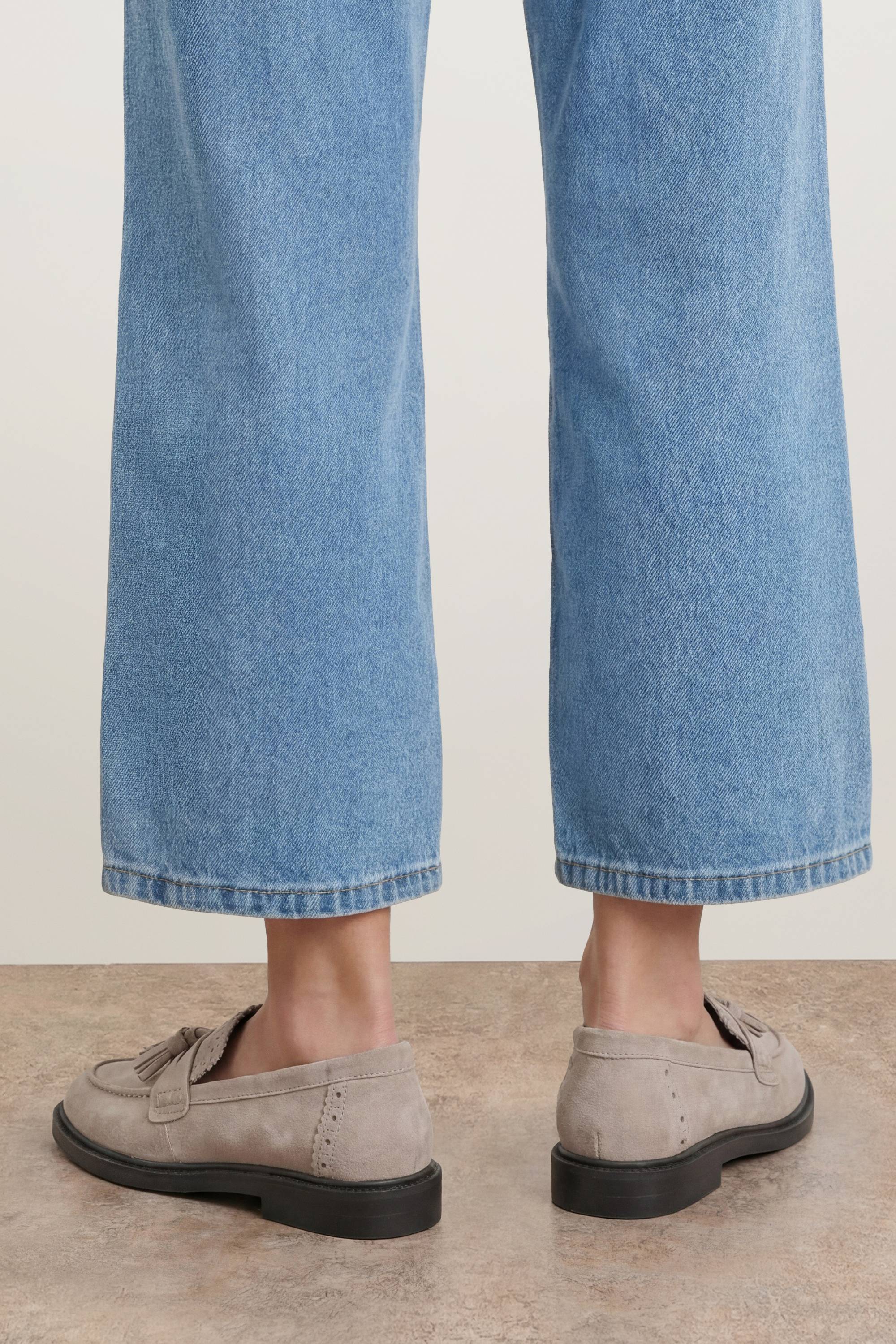 Oasis Mocassins à Pompons Bunny en Daim avec Détails Richelieu