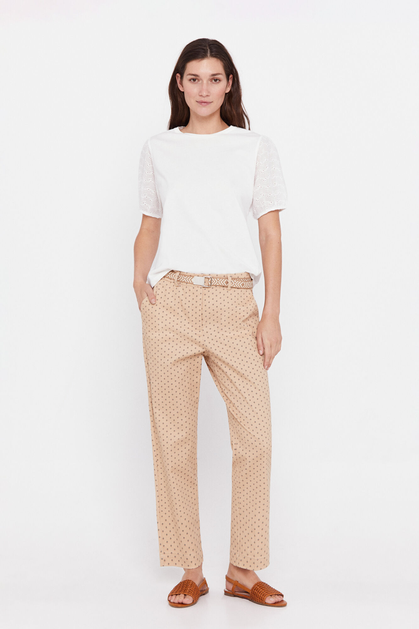 Camiseta com mangas bufantes - Branca