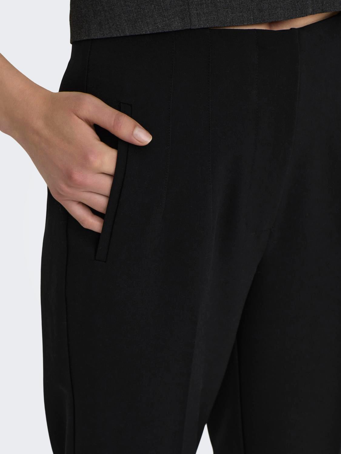 ONLRAVEN Hohe Taille Normal geschnitten Hose Black