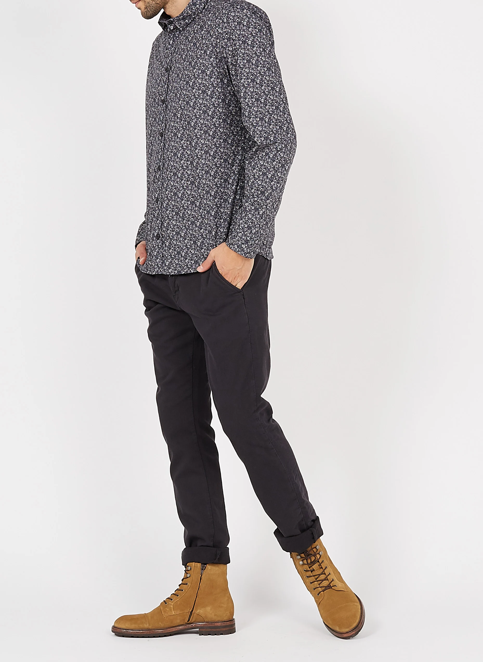KURT - Pantalon chino en coton mélangé | Gris