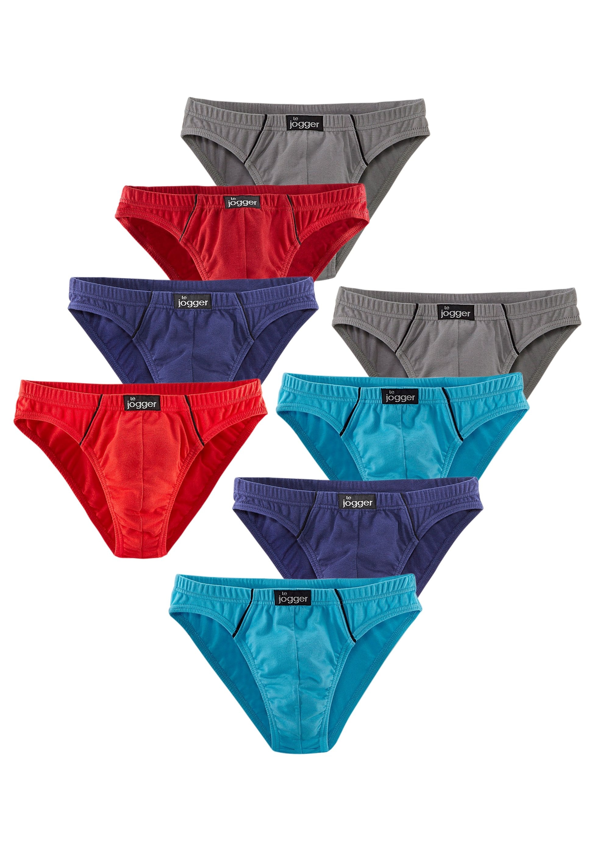 le jogger® Slip »Minislip«, 8 Stk. , knappe Form, schöne Farben mit kontrastfarbenen Pipings