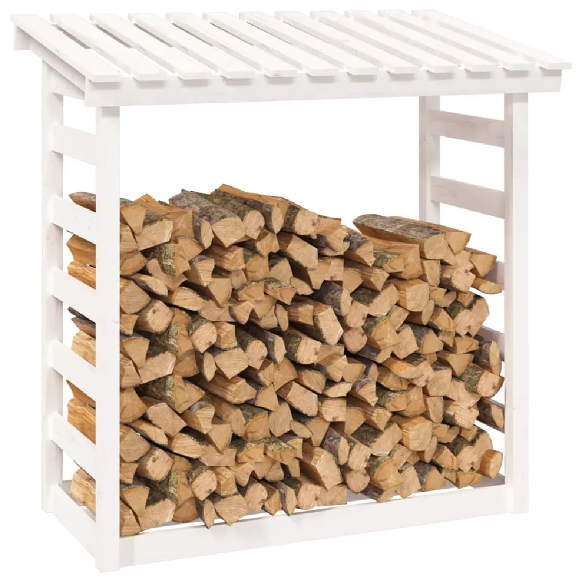 vidaXL Support pour bois de chauffage - Blanc