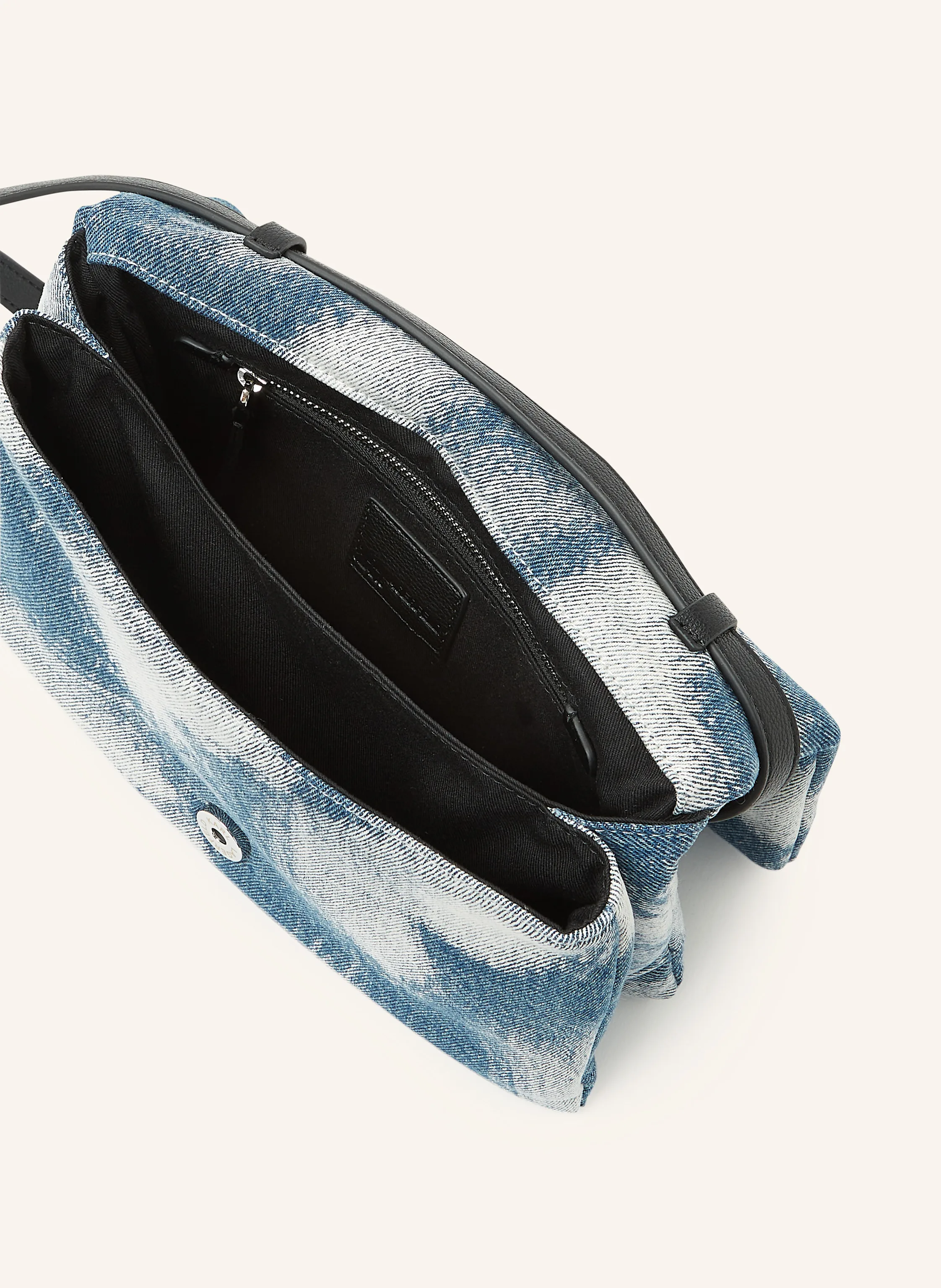 KARL LAGERFELD JEANS BLEACHED DENIM CROSSBODY BAG