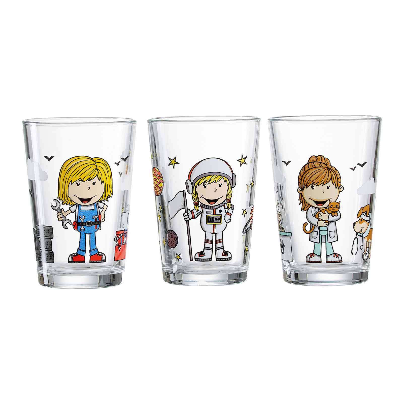 Ritzenhoff & Breker Kindergläser Berufe Mädchen 205 ml 3er Set