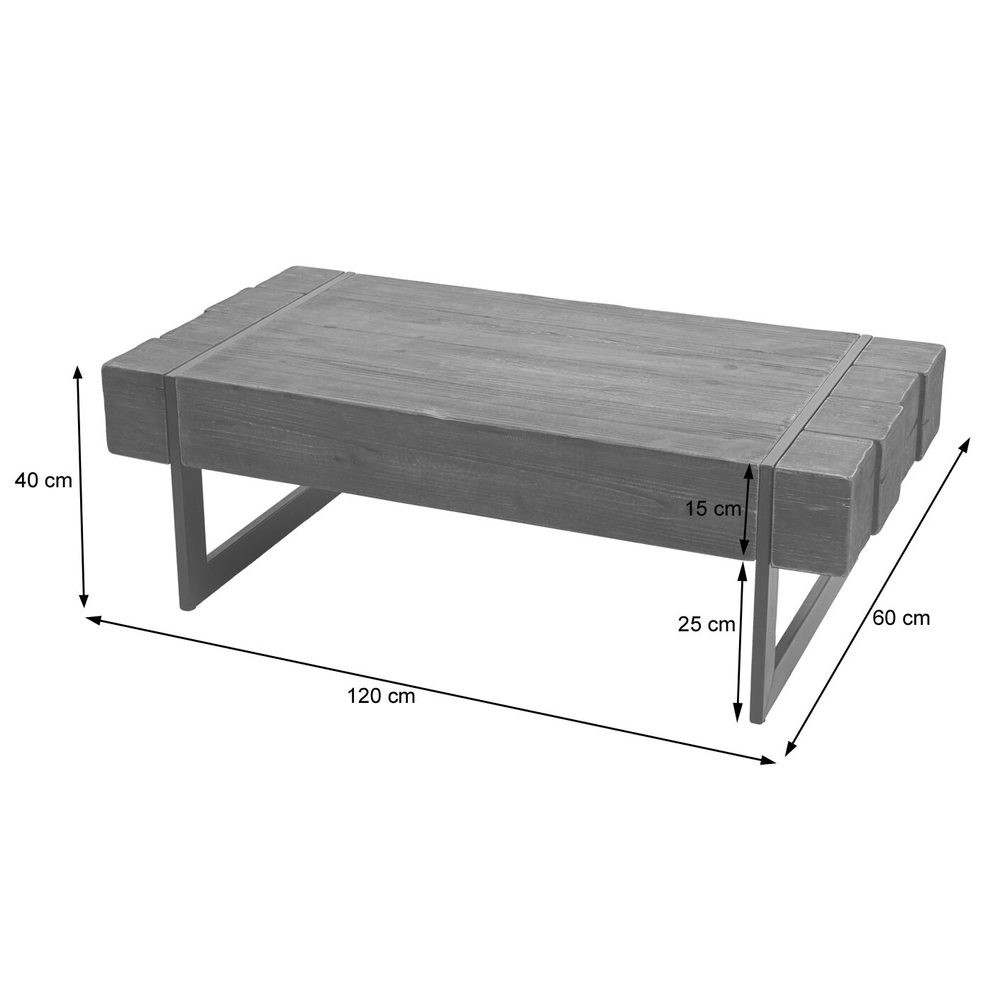 TV-Rack MCW-A15, Fernsehtisch Lowboard TV-Tisch, Tanne Holz rustikal massiv MVG-zertifiziert 40x120x60cm