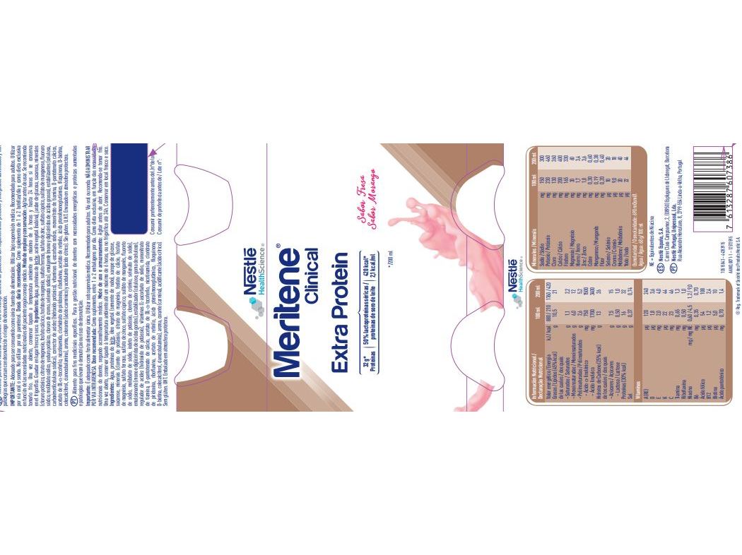 SUPLEMENTO MERITENE EXTRA PROTEIN MORANGO 4X200ML