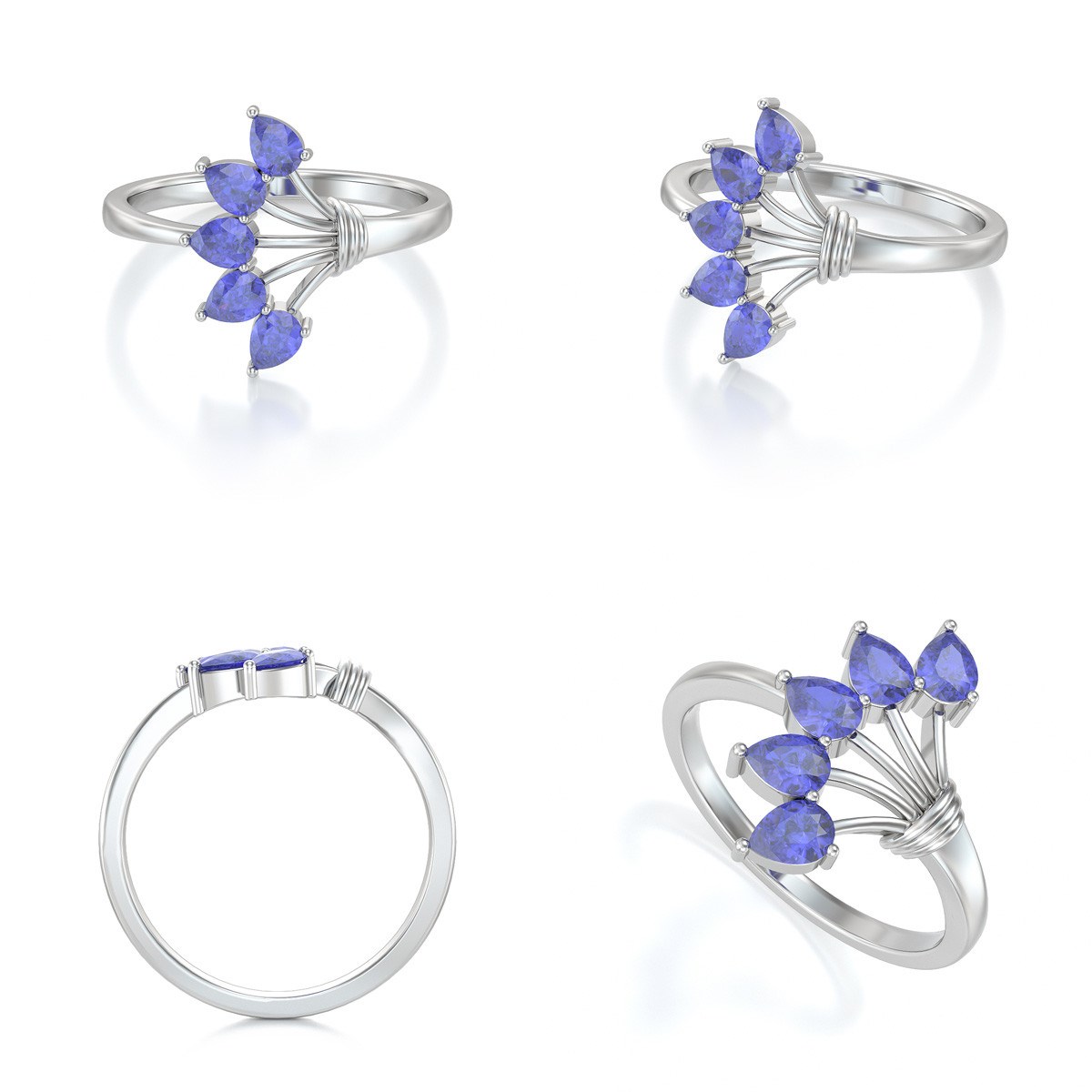 Bague ADEN Tanzanite sur Argent 925 2.65grs