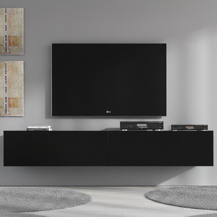 Flame XL - TV-Meubel - Mat zwart - 180 cm