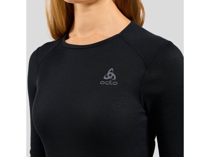 odlo Langarm Damen Unterhemd Active Warm, Schwarz - L Wärmendes Damen-Unterhemd mit langen Ärmeln