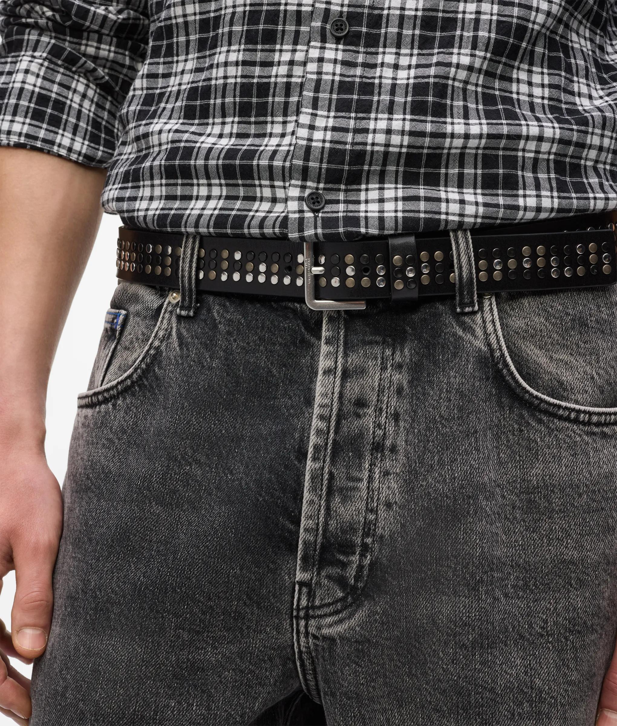 Leren riem met studs