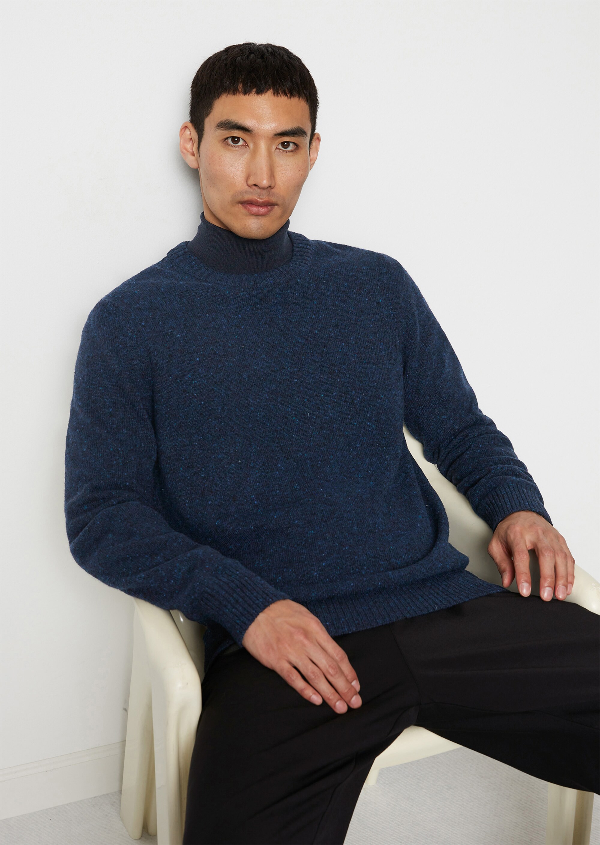 Pullover regular aus gesprenkeltem Tweedgarn