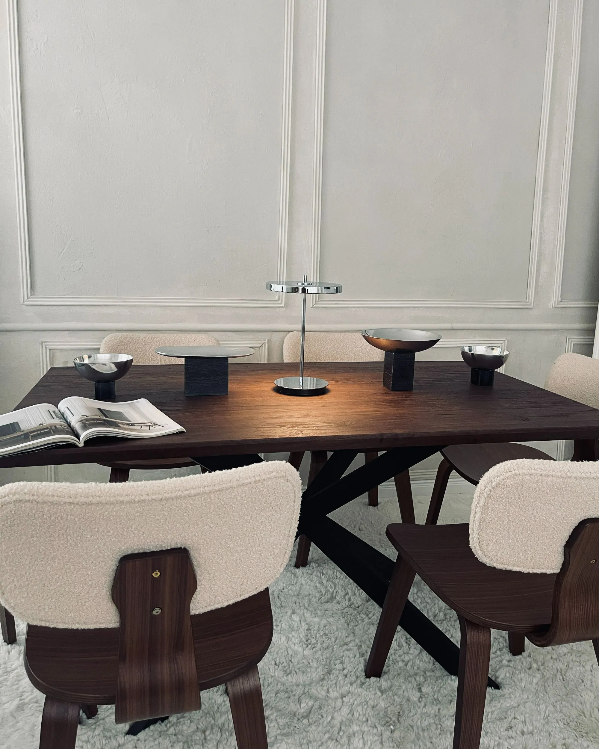 Set van 2 eetkamerstoelen LUCINDA Hout Donkerbruin