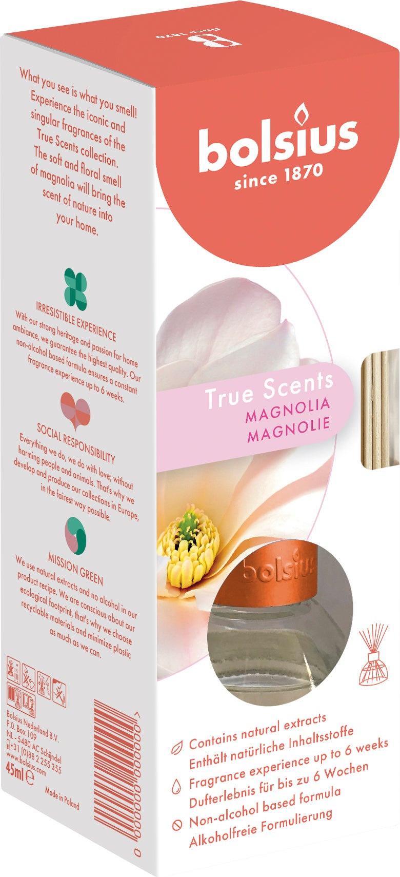 Bolsius geurstokjes True Scents Magnolia 45 ml