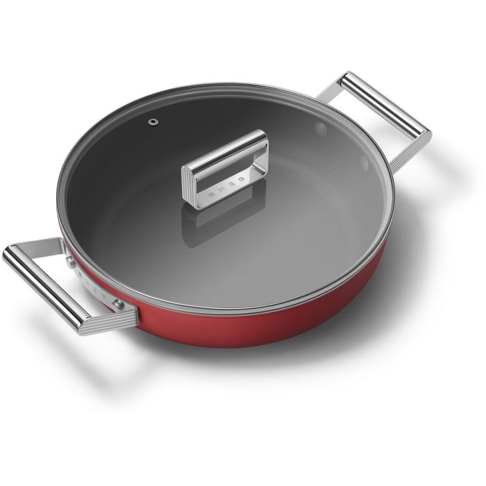 SMEG Schmorpfanne mit Deckel 28 cm CKFD2811RDM Rot
